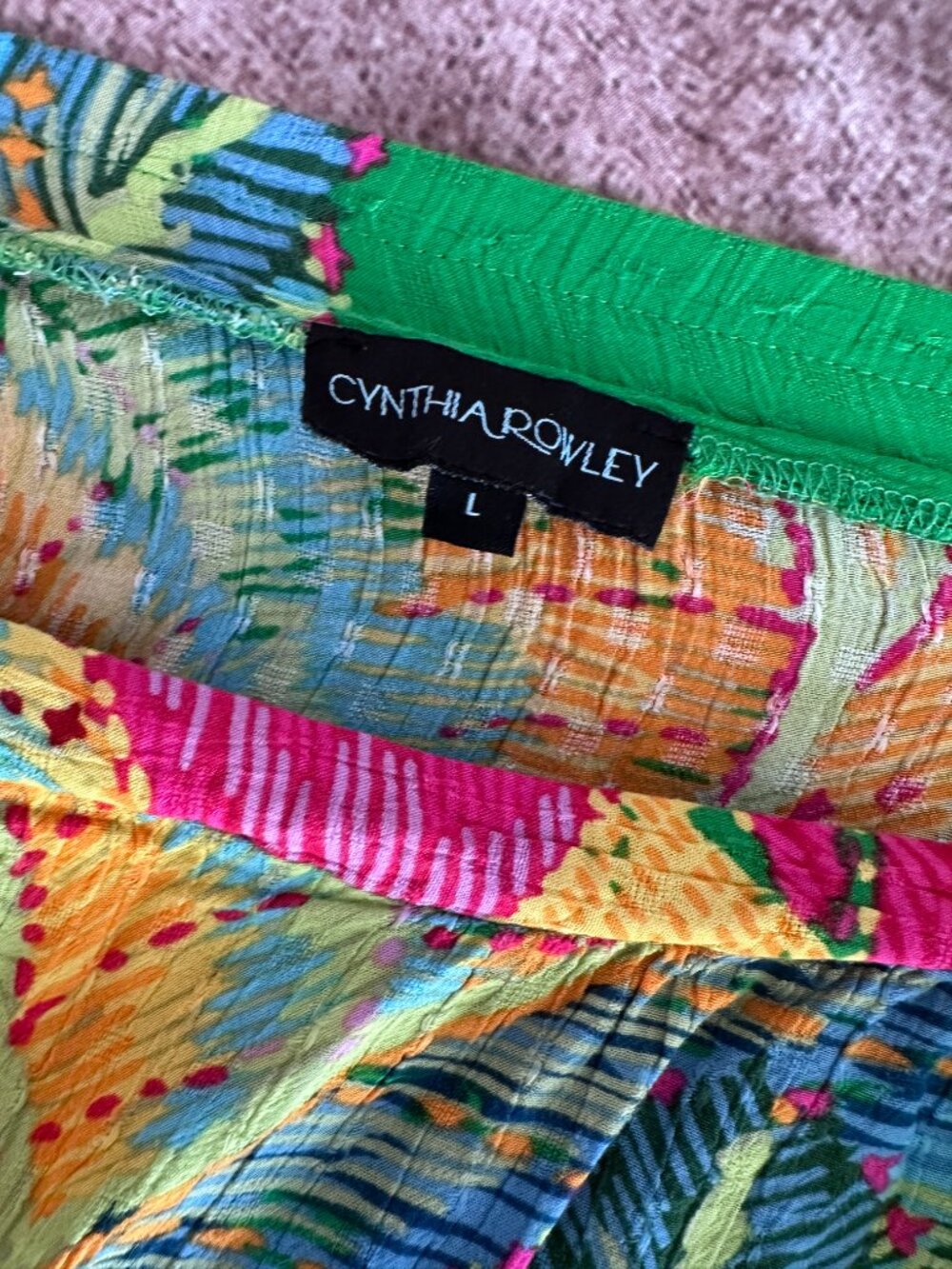 Cynthia Rowley L Green Tropical Wrap Skirt - Picture 6 of 6